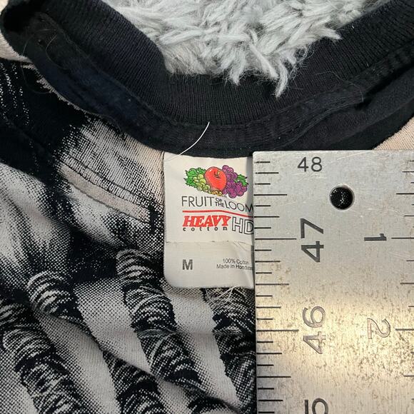 Y2K Native American Skull All Over Print Cut T-Shirt Size  M Black - Picture 5 of 5